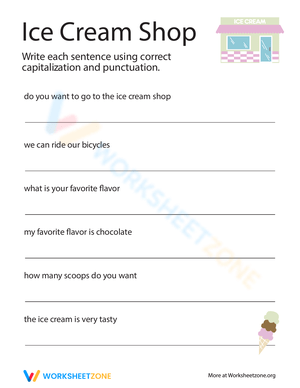 Fix the Sentences: Ice Cream Edition