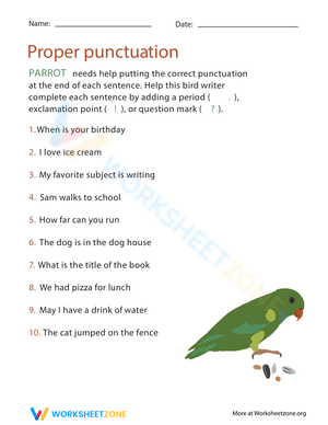 Practicing Proper Punctuation