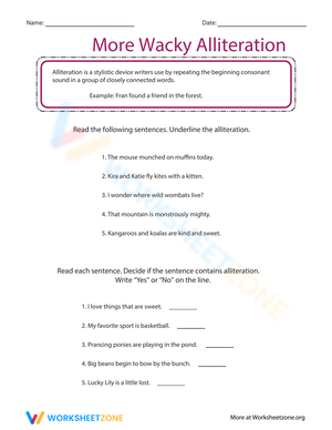 More Wacky Alliteration Fun