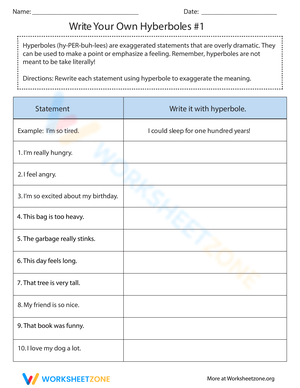 Write Your Own Hyperboles 1