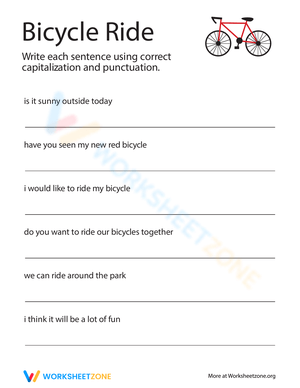 Fix the Sentences: Bicycle Ride