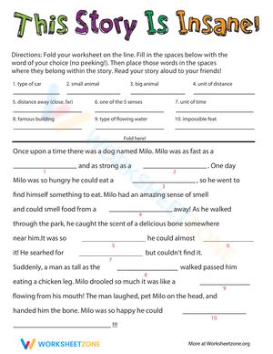 Hyperbole Story Worksheet