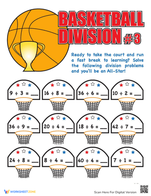 Basketball Division Practice Worksheet