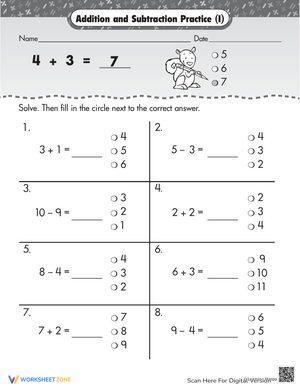 Basic Beaver Addition Worksheet
