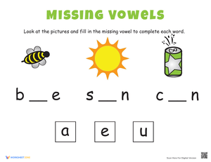 Missing Vowels Worksheet
