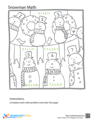 Math Coloring Page Fun Worksheet