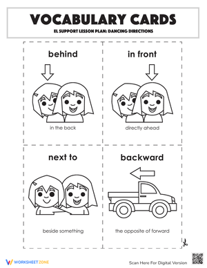Vocabulary Cards: Dancing Directions