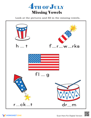 4th of July Missing Vowels