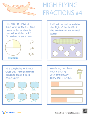 Flying Fractions Worksheet