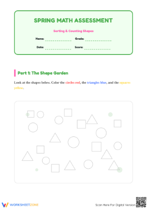 Printable Sorting & Counting Shapes Assessment | Grade K