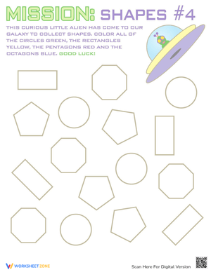 Coloring Shapes: A Fun Shape Recognition Worksheet