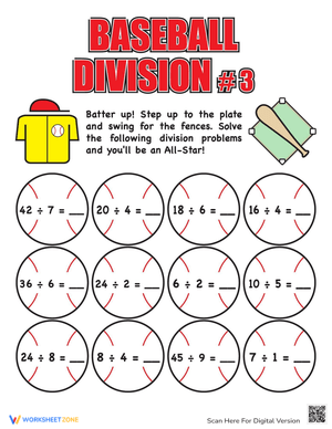 Baseball Division: A Fun Division Worksheet