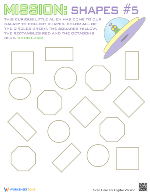 Coloring Shapes: A Shape Identification Worksheet