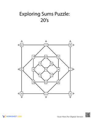 Exploring Sums: A 20s Puzzle Worksheet