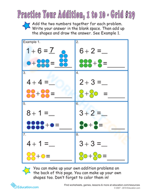 Single-Digit Addition: Counting Dots Practice