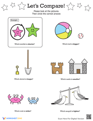 Compare Sizes: Object Comparison Skills