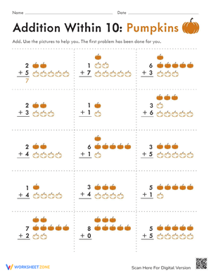 Count 'Em Pumpkin: Addition with Pumpkins