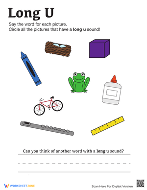 Long U Vowel Sounds: Phonics Practice