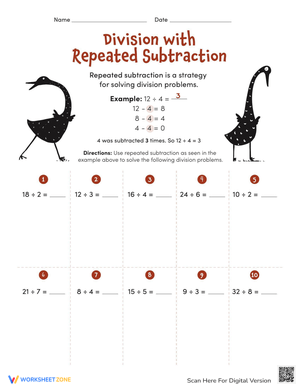 Division Practice with Subtraction