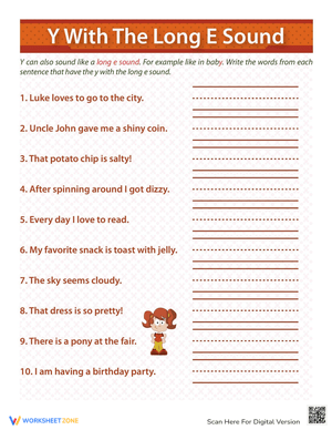 Learn the 'Y' Sound with This Phonics Worksheet