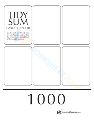 Addition to 1000 Worksheet