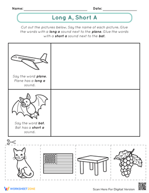 Vowel Sounds: Long A, Short A