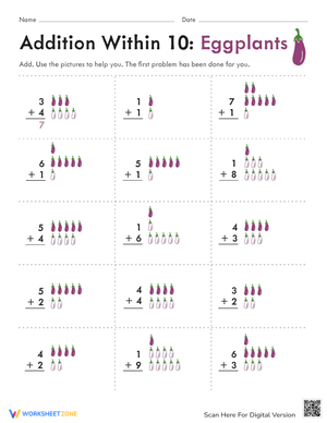 Addition Skills Building Worksheet