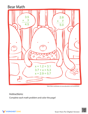 Division Coloring Page Practice Worksheet