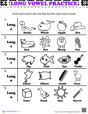 Long Vowel Practice: Enhance Phonics Skills