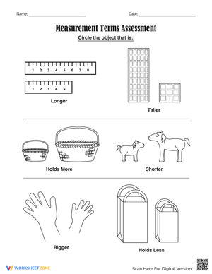 Assess Knowledge of Measurement Terms with This Worksheet