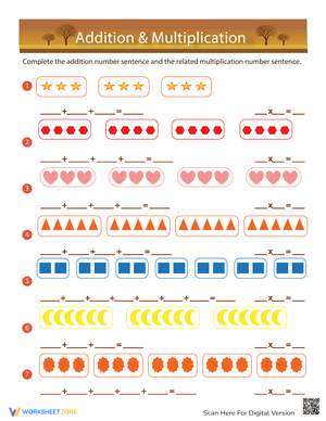 Picture Multiplication Worksheet for Visual Learners