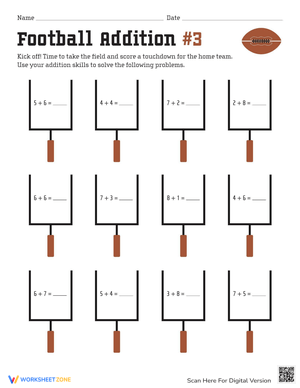 Football Addition: Practice with a Sports Theme