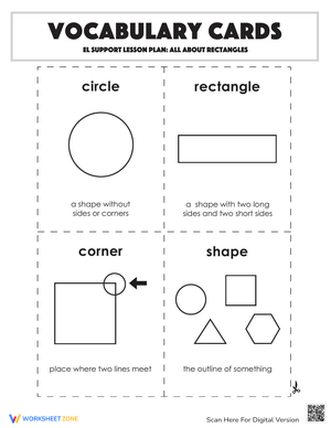 Vocabulary Cards: All About Rectangles