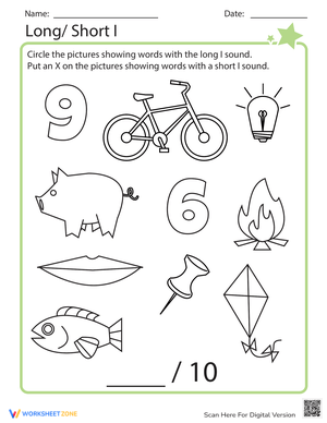 Practice Long and Short I Vowel Sounds