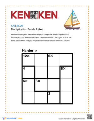 Sailboat KenKen® Puzzle | Essential Grade 3 Math