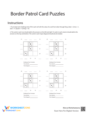 Border Patrol Card Puzzles