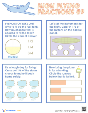Flying Fractions Worksheet: Practice Identifying