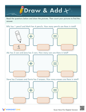 Creative Math: Draw and Add Worksheet