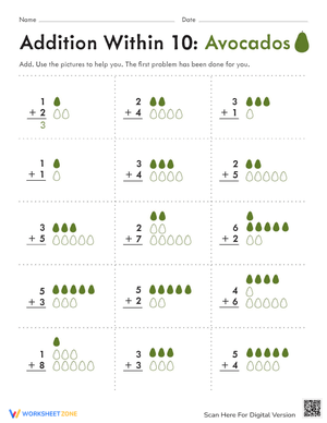 Creative Math: Count 'Em Avocado Addition