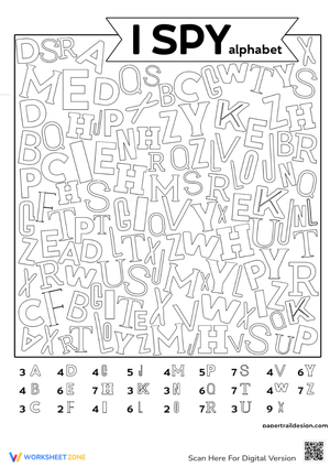 Alphabet I Spy: Back to School Worksheet