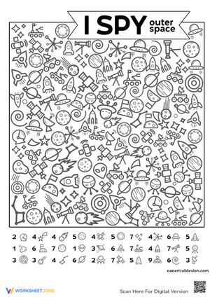 Space Adventure: Back to School I Spy Game