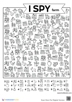 Farm Fun: Back to School I Spy Activity