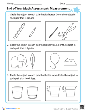 End of Year Math Assessment: Measurement