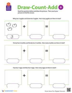 Draw, Count and Add: Number Bonds Addition Practice