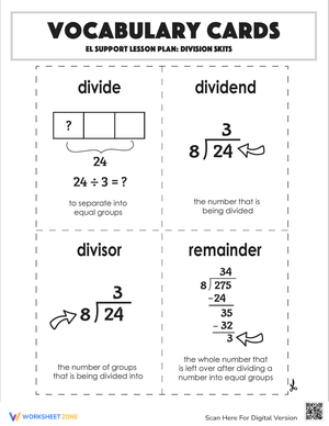 Vocabulary Cards: Division Skits