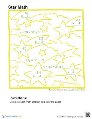 Math Coloring Page: Fun Arithmetic Practice