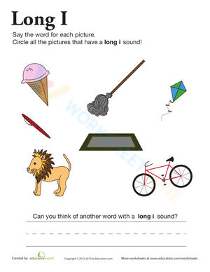 Learning Long Vowels 'i' Worksheet