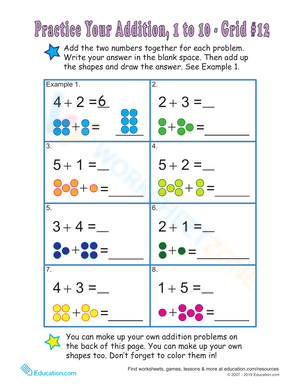 Single-Digit Addition: Counting Dots