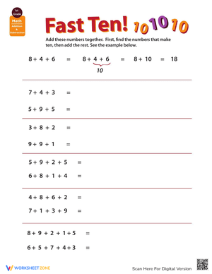 Add Ten: Multi-Number Addition