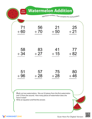 Addition with Carry: Watermelon